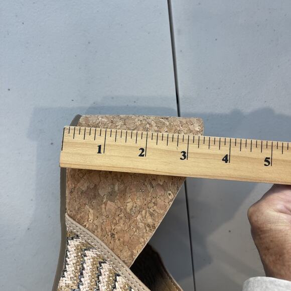 Blowfish Malibu Slip On Sandals sz 7 M Cork Wedge Slide Brown Raffia Natural - Picture 10 of 10